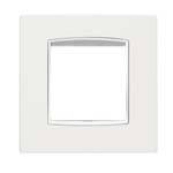 Vimar Eikon 2-Module Classic Cover Plate, Bright Varnished Metal with White Frame, Arctic White image number 0