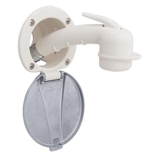 Recessed Shower Warm White Cup with Stainless Steel Lid, Small Warm White Sprayer, 6' White Rubber Hose