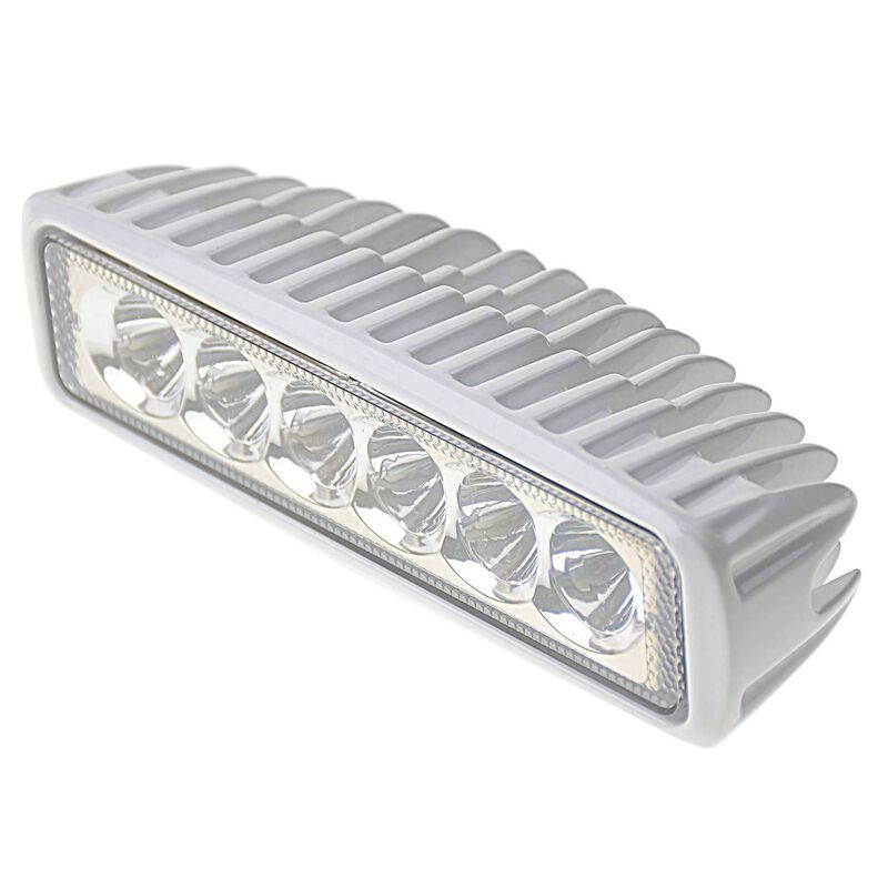 Six LED Aluminum Spreader/Docking Light with Stainless Steel Bracket, White image number 0