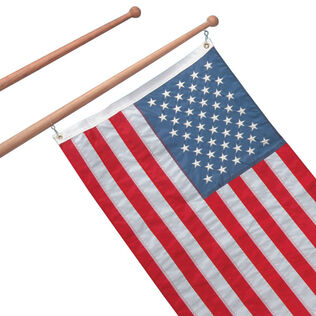 72" Teak Ensign Flagpole