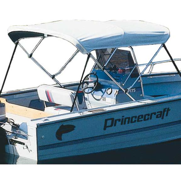 Bimini Boa Top No Boot, White Vinyl Bimini - 6'L x 54"H x 85-90"W image number 0