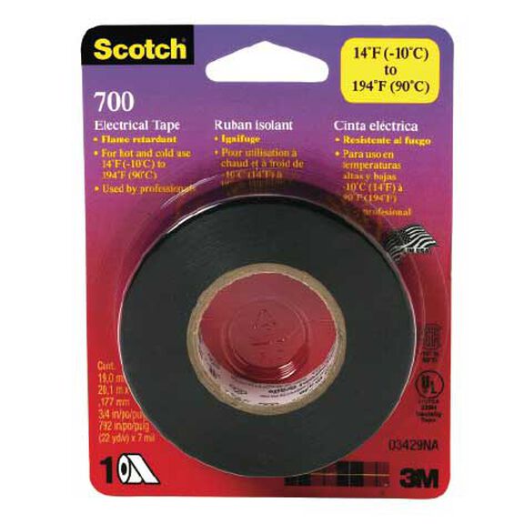 Scotch&reg; 700 Black Vinyl Electrical Tape image number 0