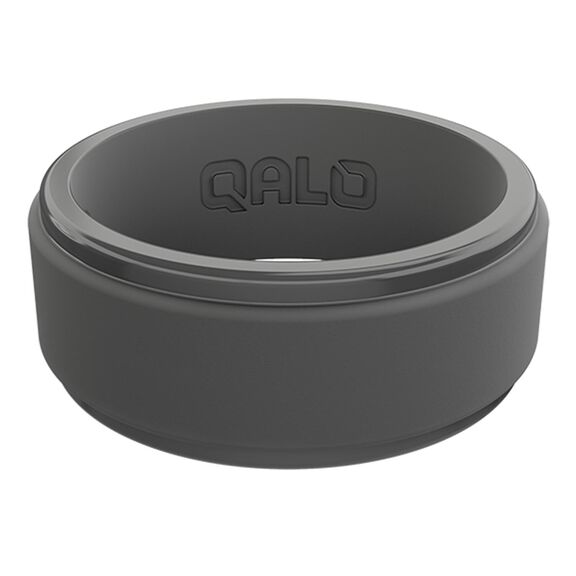 Men's Step Edge Polished Silicone Ring, Size 11 image number 1