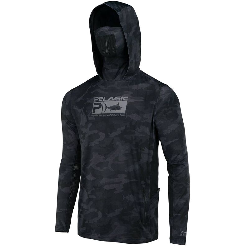 L-Shirt Pelagic Exo Tech Brush Camo Hooded - Pêche exotique