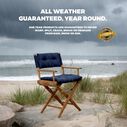 Premium Grade Teak Folding Director's Chair with Navy Sunbrella&reg; Fabric Seat Cushions image number 2