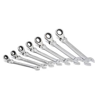 7 Piece 72-Tooth 12 Point Flex Head Ratcheting Combination SAE Wrench Set