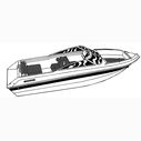 Styled-to-Fit Boat Cover for V-Hull I/O Runabout Boats (Including Euro-Style) with Windshield and Hand or Bow Rails image number 2