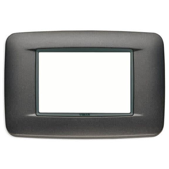 Vimar Eikon 20683.15 3-Module Round Cover Plate, Anthracite Matt image number 0
