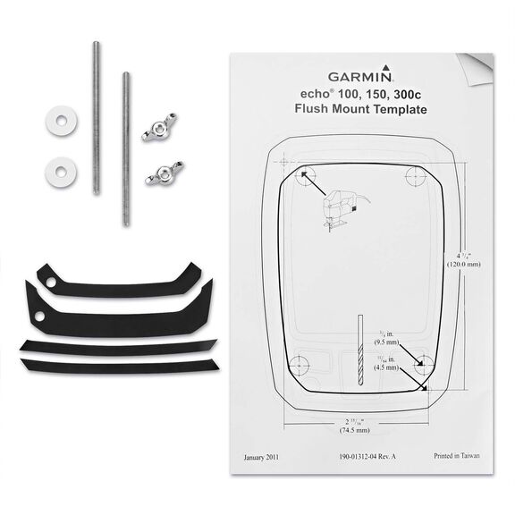 Flush Mount Kit for echo 100, 150c or 300c Fishfinders image number 1