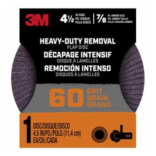 3M FLPDisc4.5In60 Heavy Duty Removal 4.5"ch Flap Disc, 60 Grit, 1/Pk, 12/Case