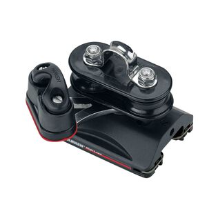 22 mm Small Boat Traveler Car with Pivoting Sheaves and Cam Cleat