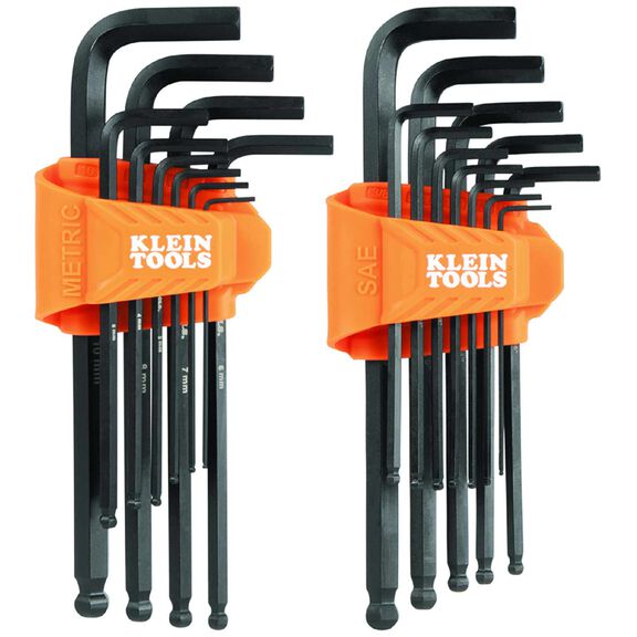 Long Ball End Hex Key Set, SAE and Metric, 22-Piece image number 0