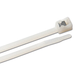 11" White Self-Cutting Cable Ties