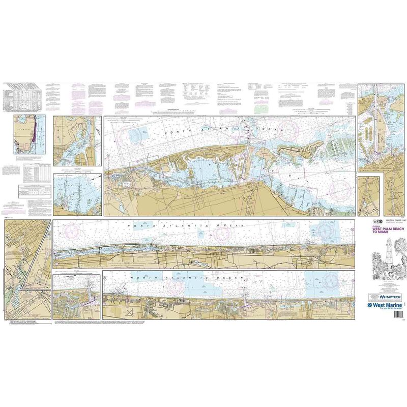 Maptech® NOAA Recreational Waterproof Chart-Intracoastal Waterway West Palm Beach to Miami (11467) image number 0