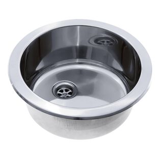Cylinder Sink Ultra-Mirror Finish, 304 Stainless Steel, 2" Drain, SoundKOTE