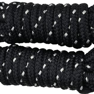 SM 1/2in Dock Line Black with Silver Tracer - 6ft/182cm (2 pack)
