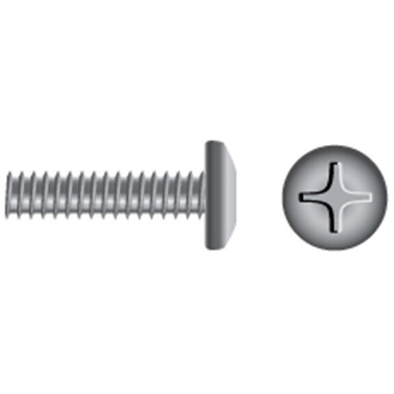10-24 X 3/8" Stainless Steel Phillips Pan Head Coarse Thread Machine Screws, 100-Pack image number 0