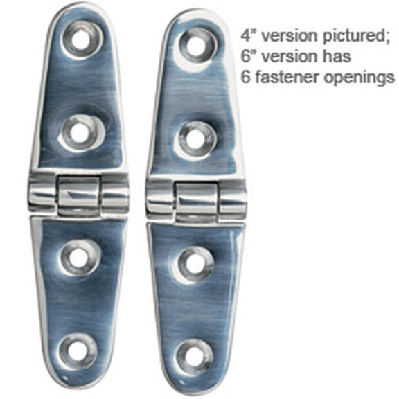 6" Heavy-Duty Stainless Strap Hinges image number 0