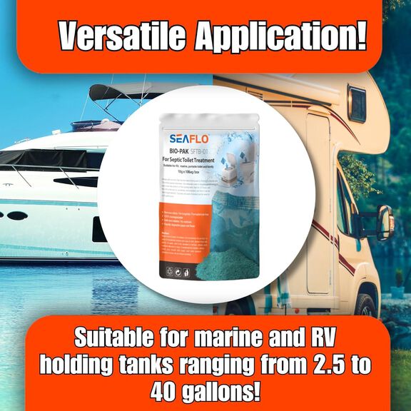 SEAFLO Bio-Pak RV Marine Holding Tank Deodorizer Drop-In Packets Pine Scent image number 6