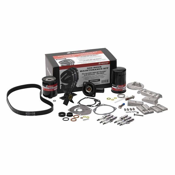 Mercury L6 200-300hp Verado EFI 300 Hour Maintenance Kit (with anodes) image number 0