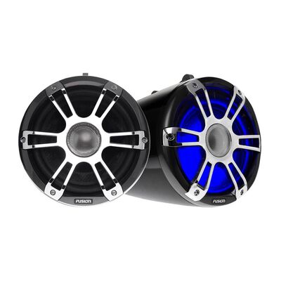 SG-FT88SPWC 8.8" 330 Watt Coaxial Wake Tower Sports Speakers, Silver/Chrome Sport Grilles, with White or Blue LED Illumination