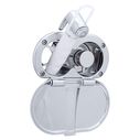 Aidack Transom Shower Hot/Cold Mixer, Chrome Cup & Lid, Hammer-Head Arctic White Sprayer, 10' White Rubber Hose, Chrome Aidack Handle image number 0