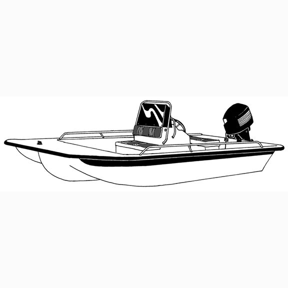 Styled-to-Fit Boat Cover for Narrow Center Console Bay Style Fishing Boats with Shallow Draft Hull image number 1