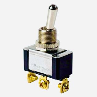 Chrome Plated Toggle Switch, On/Off/(On), SPDT