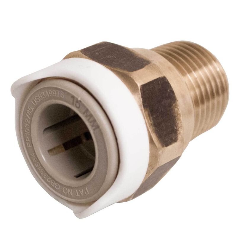 Quick Connect Water System, Adapter, 1/2" NPT Male to 15mm (Brass) image number 0
