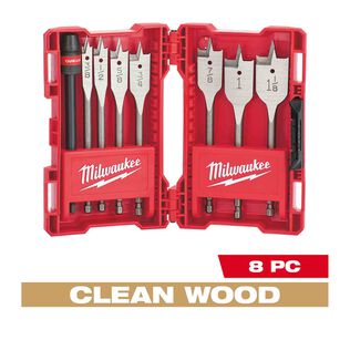 Universal QUIK-LOK&trade; Flat Boring Bit Set, 8 Piece