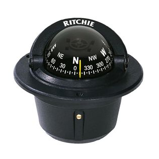 Flush-Mount Explorer Compass, Black Case, Black Card