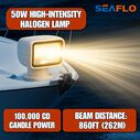 SEAFLO 01 Series 50W Remote Control Halogen Boat Searchlight, White image number 6