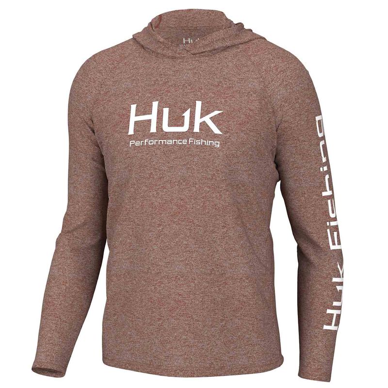 Huk Men's Pursuit Hoodie, Medium, Baked Clay Heather