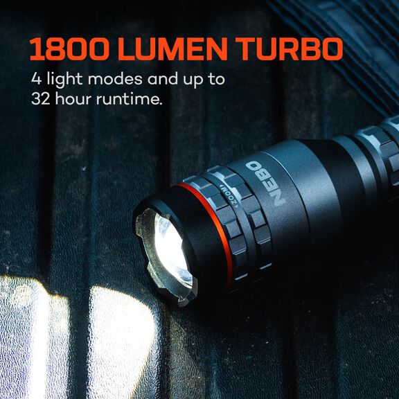 Davinci 1800L: 1800 Lumen Rechargeable Flashlight with Power Bank and Push Button Mode Selector image number 4