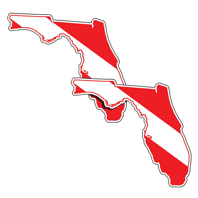 8" Vinyl Decal State of Florida Dive Flag West Marine