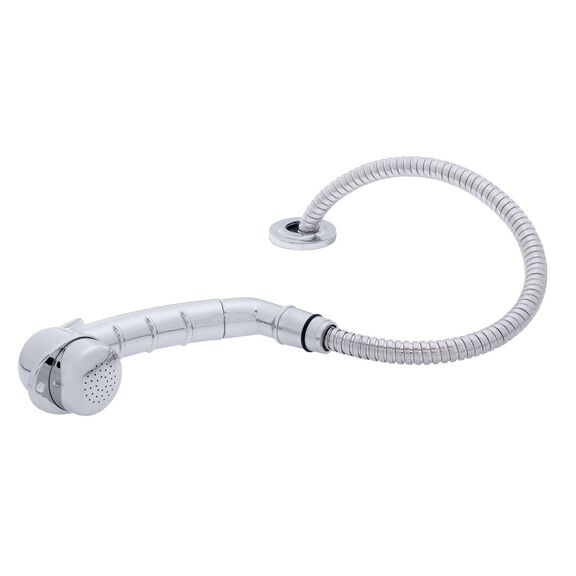 Deck-Mount Sprayer Small Chrome Sprayer w/Elbow, 6' Stainless Steel Hose, Low Profile Holder image number 1