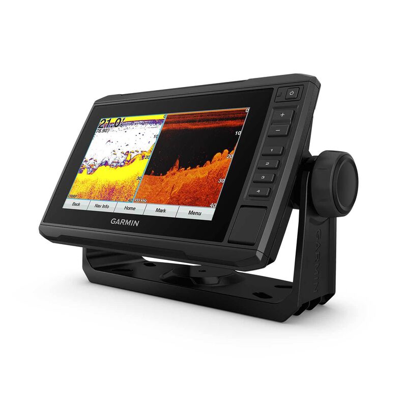 GARMIN ECHOMAP™ Plus 73cv Chartplotter GPS Combo with CV22HWTM Transom