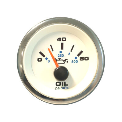 White Premier Pro Oil Pressure Gauge, 80 psi