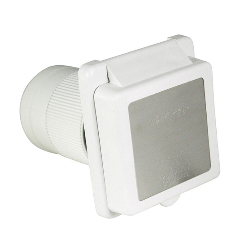 Inlet , 50A 125/250V, Square, White image number 0