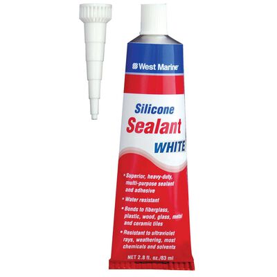 Marine Silicone Sealant, White, 2.8 oz. Tube