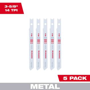 3 5/8" 14TPI U-Shank Metal Cutting Bi-Metal Jig Saw Blades, 5 Pack