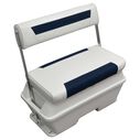 Wise DLX156-1904 DLX Pontoon Series 70 Quart Swingback Cooler Seat - White / Mariner Blue image number 0