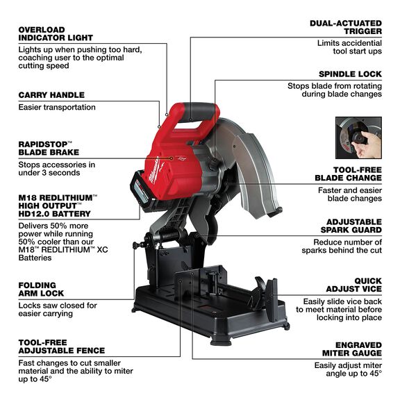 M18 FUEL&trade; 14" Abrasive Chop Saw image number 1