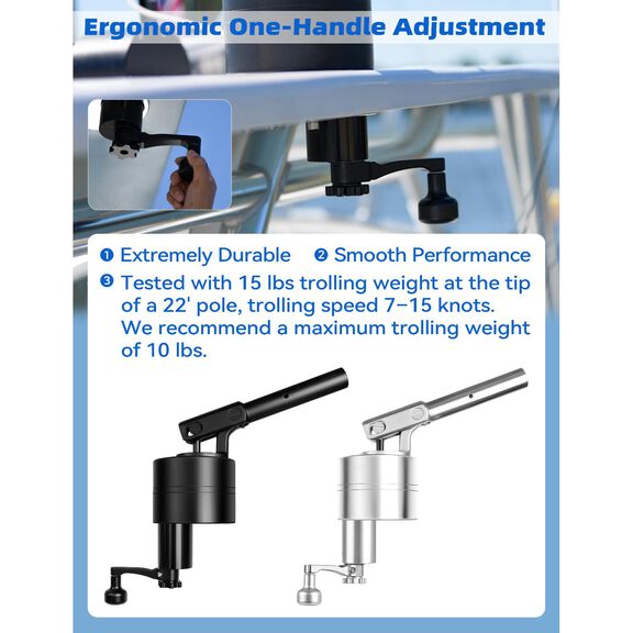 BLUEWING 2-Pack Bluewater Outrigger Base Black - Blue Marlin 98 image number 4