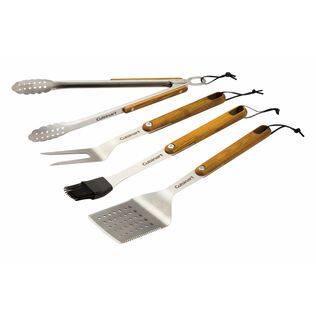 4-Piece Ash Wood Grill Tool Set