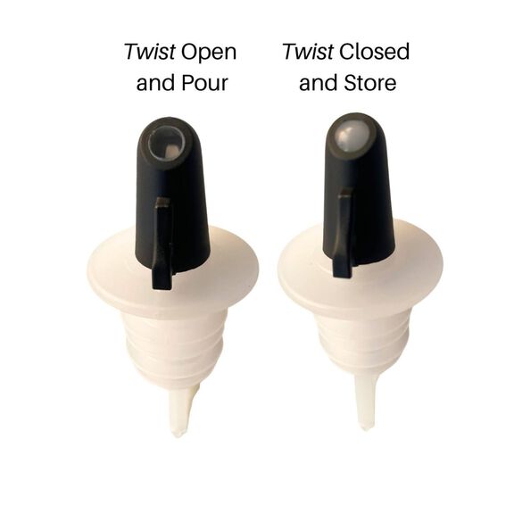 Pouro Liquor and Spirits Bottle Pourer Twist to Open and Pour, Twist to Close and Store, 10-Pack, Black image number 3