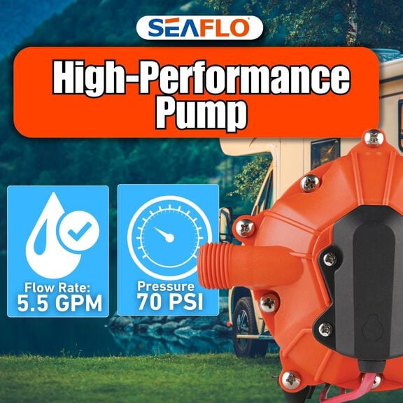 SEAFLO 55-Series Washdown Pump Kit, 12V DC, 5.5 GPM, 70 PSI image number 5