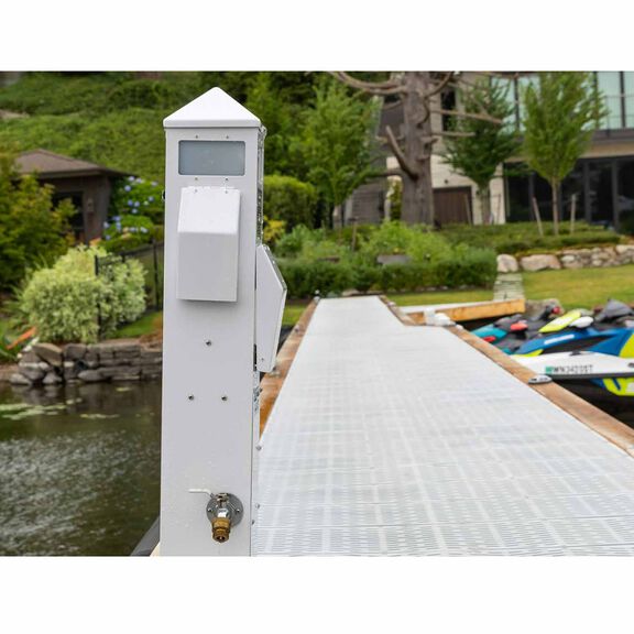 41" Compact Marine Electrical Power Pedestal,  (2) 50 Amp 125/250V Twistlock Receptacles, (2) 30 Amp 125V Twistlock Receptacles image number 1