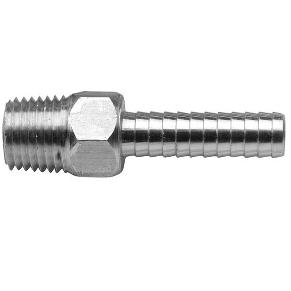 3/8" NPT x 3/8" Aluminum Fuel Hose Barb Connector image number 0