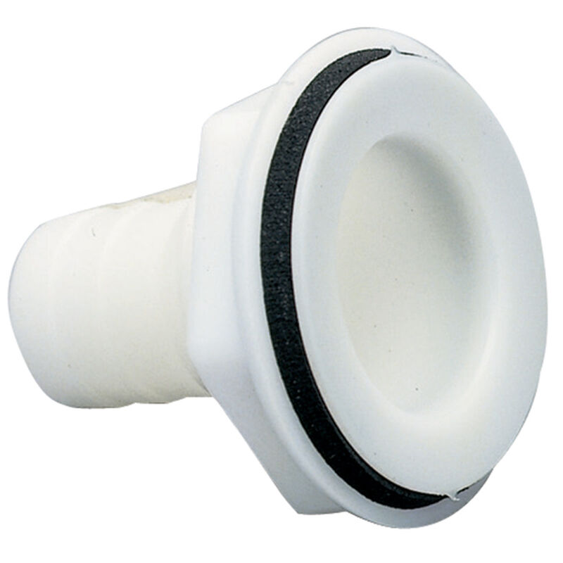 1 1/4" Straight Plastic Drain Fitting, Fits 3/4" Hose image number null